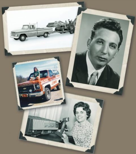 Old images, most black-and-white, of Al Marino and one of their first service trucks.