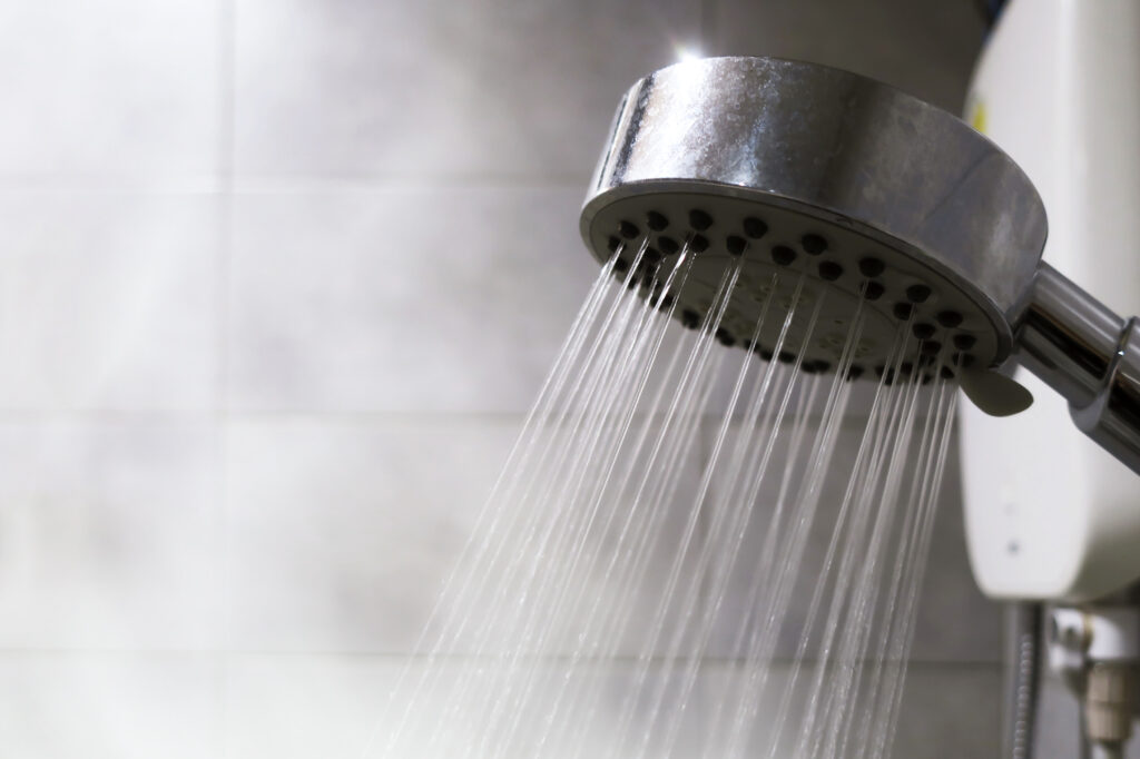 Hot shower water